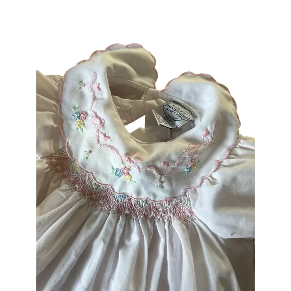 Vintage First Impressions infants‎ wear pink floral dress